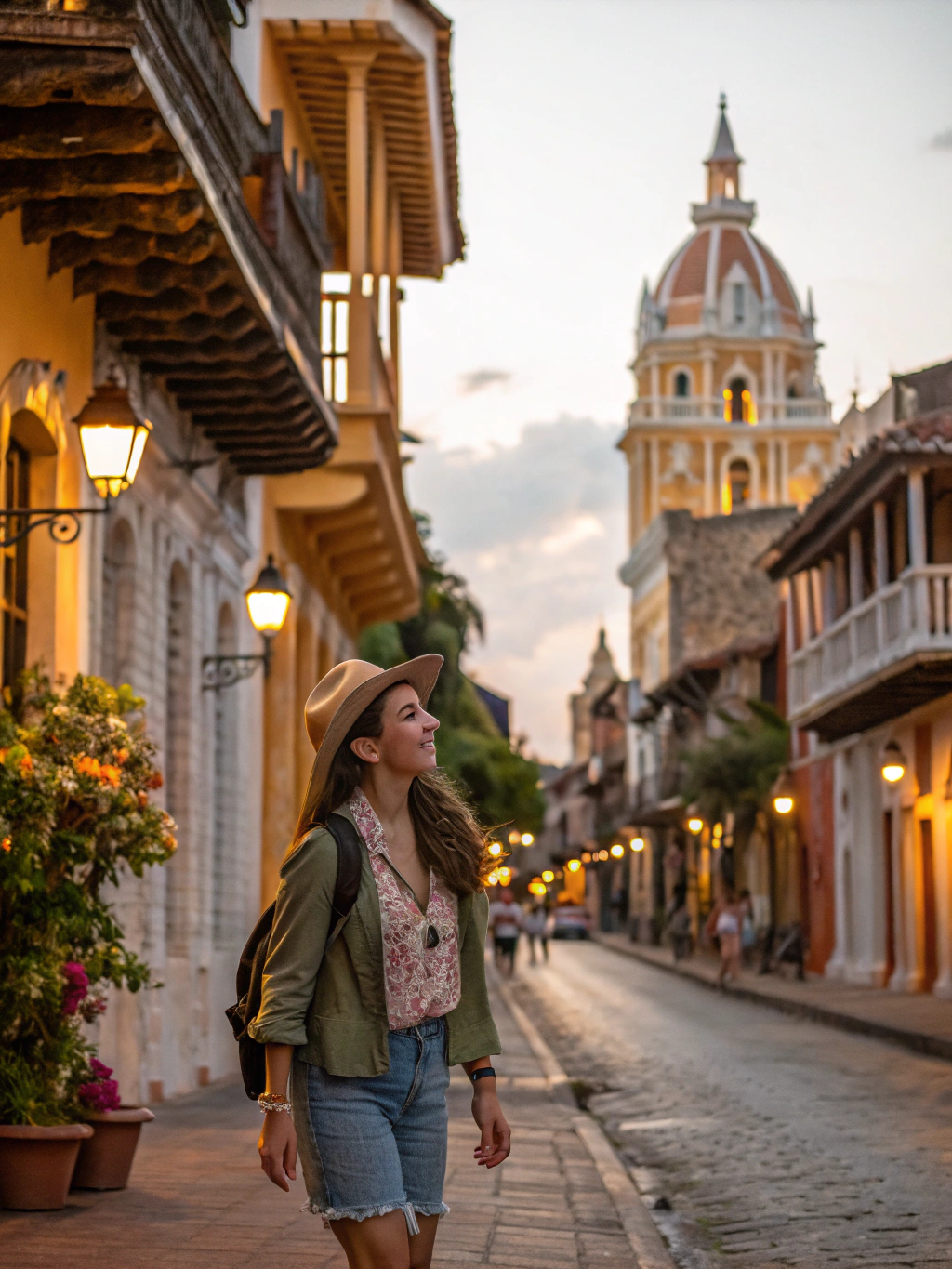 Colorful colonial streets of the historic walled city