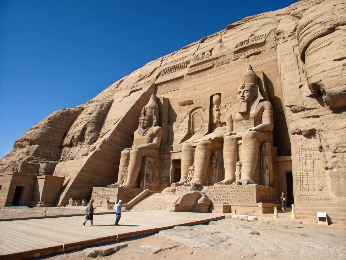 Colossal statues at the entrance of Abu Simbel temples