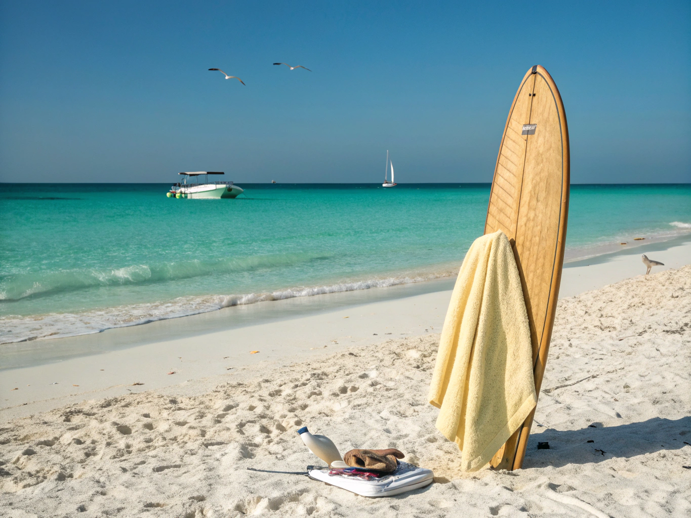 White sand and turquoise water of Flamenco Beach