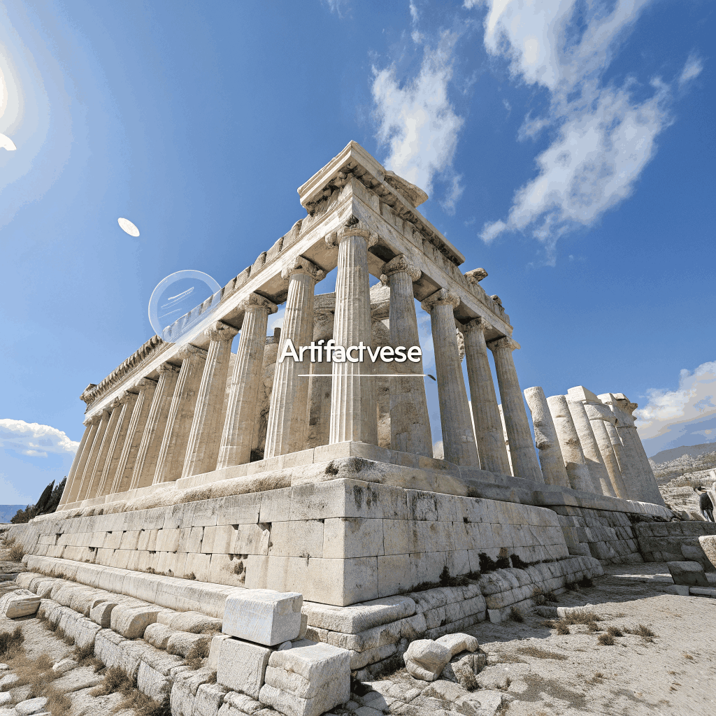 Majestic ancient Greek ruins standing tall against the sky