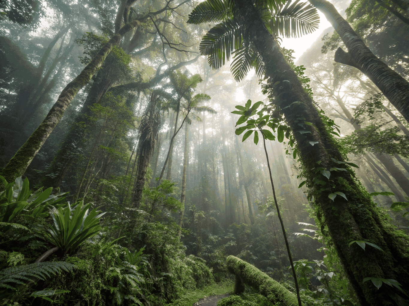 Lush green canopy and misty peaks of El Yunque National Forest