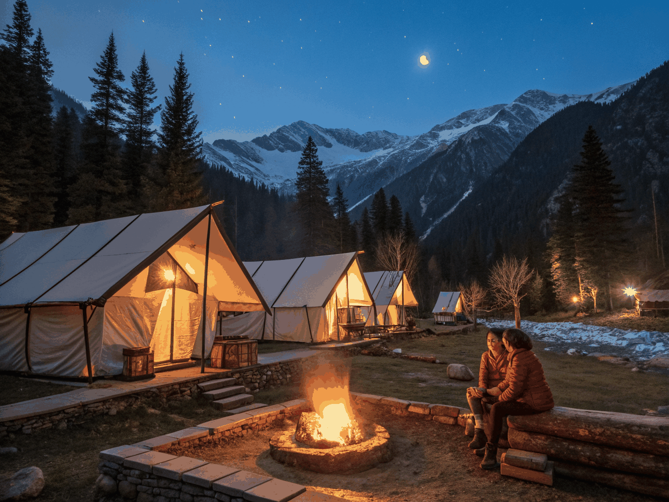 Luxury wilderness camp under the stars
